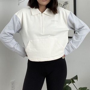 Pickup 1/4 Zip Sweatshirt in grey/off-white